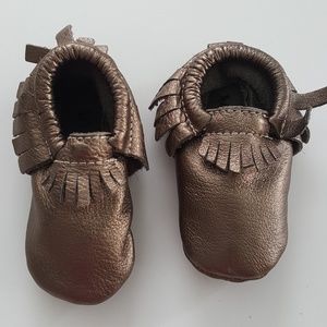 Freshly Picked Bronze Leather Baby Moccasins